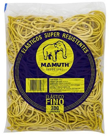 ELASTICO AMARELO 300UN MAMUTH SUAF250GRS