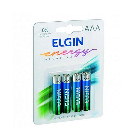 PILHA ALCALINA AAA 4UN PALITO ELGIN LR03 82155