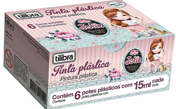 TINTA GUACHE 06 CORES 15ML JOLIE TILIBRA