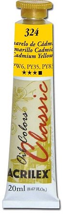 TINTA OLEO CLASSIC 20ML AMARELO DE CADMIO ACRILEX 324