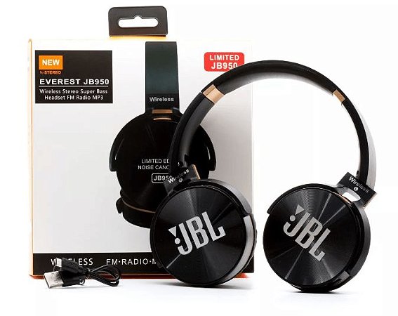 FONE BLUETOOTH/SD/FM JB950 SUPER BASS JBL PRETO