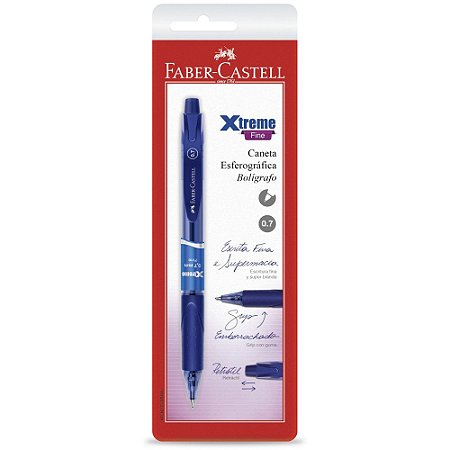 CANETA 0.7MM RETRATIL AZUL EXTREME FABER CASTELL