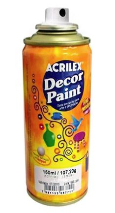 TINTA SPRAY PRETO DECOR PAINT 150ML ACRILEX 520