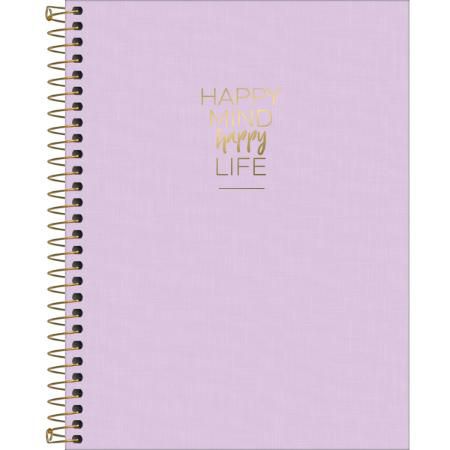 CADERNO COLEG 10MAT HAPPY LILAS 160F (TILIBRA)