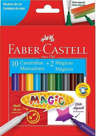 CANETINHA 10 CORES MAGICA FABER CASTELL