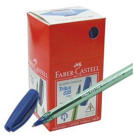 CAIXA CANETA 0.8MM AZUL C/ 50 UNIDADES FABER CASTELL