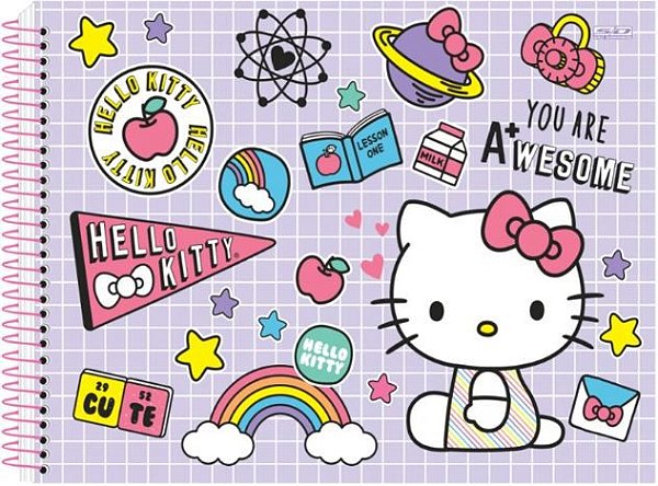 CADERNO DESENHO ESP 60F HELLO KITTY SAO DOMINGOS