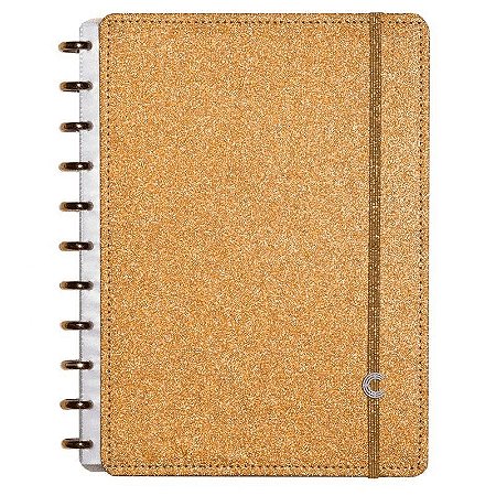 CADERNO INTELIGENTE GRANDE GLITTER BRONZE