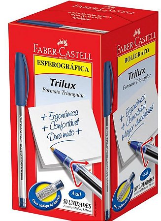 CAIXA CANETA 1.0MM AZUL C/ 5O UNIDADES FABER CASTELL