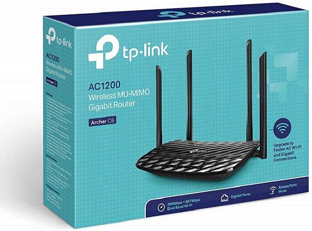 ROTEADOR WIRELESS AC1200 4 ANT DUAL BAND TP-LINK ARCHER C6
