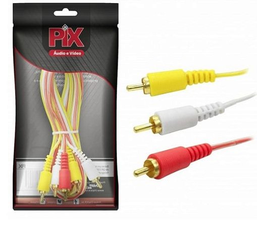 CABO RCA X RCA MACHO 3 X 3  1,8M GOLD CHIP SCE 018-1314