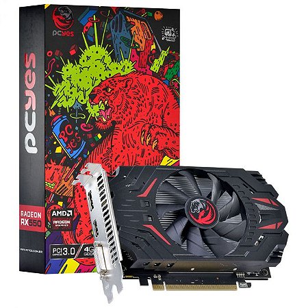 PLACA DE VIDEO 128 BITS 4GB DDR5 RADEON RX550 PCYES PJRX55004128G5SF