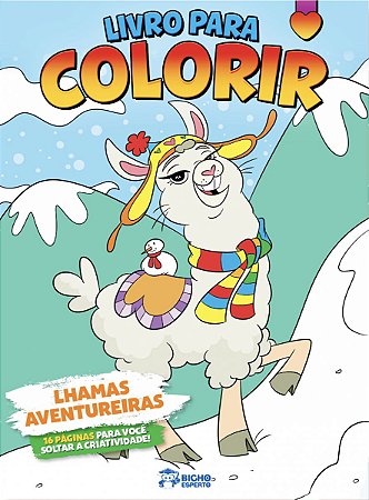 LIVRO PARA COLORIR LHAMAS AVENTUREIRAS BICHO ESPERTO