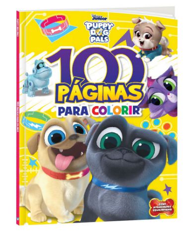 LIVRO 100 PAGINAS PARA COLORIR PUPPY DOG PALS BICHO ESPERTO