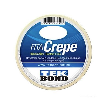 FITA CREPE 18MMX50M BRANCO TEKBOND