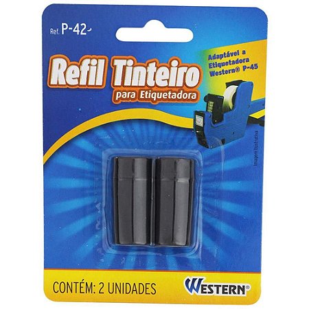REFIL TINTEIRO PARA ETIQUETADORA PRETO 2UN WESTERN P-42