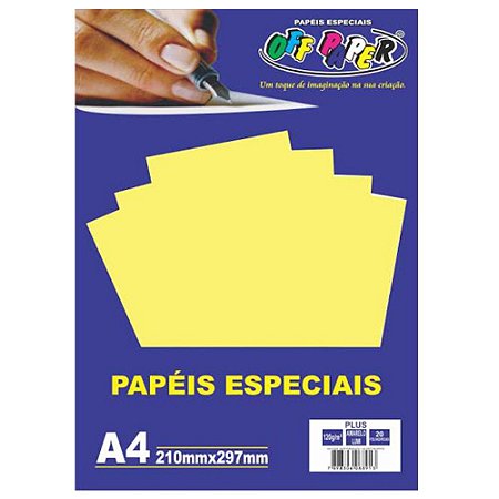 PAPEL COLOR A4 20F 120G AMARELO LUMI OFF PAPER