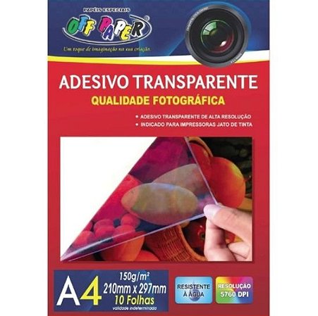 PAPEL FOTOGRAFICO TRANSPARENTE A4 150G 10F PCT OFF PAPER