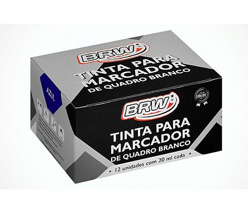 TINTA MARCADOR QUADRO BRANCO 20ML AZUL CX.12UN BRW