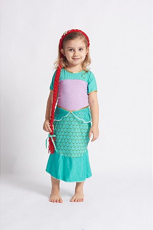 Vestido Infantil Princesa Sereia