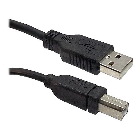 Cabo USB A Macho + USB B Macho para Impressora - 1,8 Metros