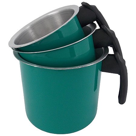 Jogo de Canecão de Alumínio com 3 Peças - Verde