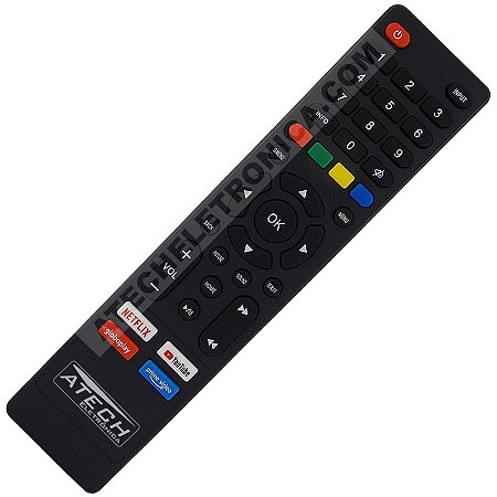 Controle Remoto TV Multilaser TL011 / TL012 / TL014 / TL015 (Smart TV)