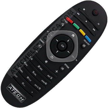 Controle Remoto TV Philips 32PFL3406D / 32PFL3606D / 32PFL4606D / 32PFL4626D / 32PFL5606D / 32PFL7606D / 40PFL3606D8