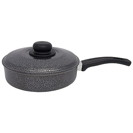 Frigideira de Alumínio N° 20 com Tampa de Alumínio - Preto