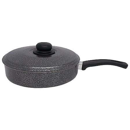 Frigideira de Alumínio N° 24 com Tampa de Alumínio - Preto