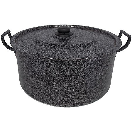 Panela Caçarola de Alumínio Linha Hotel N° 45 Capacidade 28 Litros - Preto