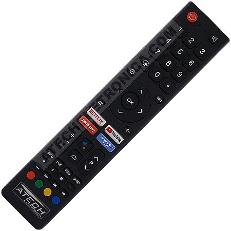 Controle Remoto TV Philco PTV32E20AGBL / PTV40G71AGBL / PTV43AGCG70BLF / PTV50G71AGBLS com Comando de Voz (Smart TV)