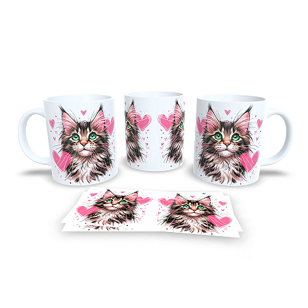 Caneca Cerâmica Personalizada Gato / Gatinho Maine Coon - Modelo 785283