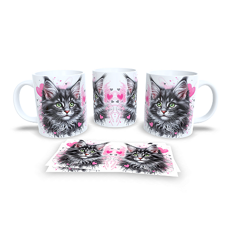 Caneca Cerâmica Personalizada Gato / Gatinho Maine Coon - Modelo 785284