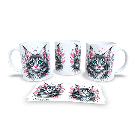 Caneca Cerâmica Personalizada Gato / Gatinho Maine Coon - Modelo 785285