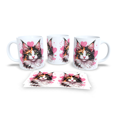 Caneca Cerâmica Personalizada Gato / Gatinho Maine Coon - Modelo 785286
