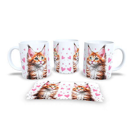 Caneca Cerâmica Personalizada Gato / Gatinho Maine Coon - Modelo 785287