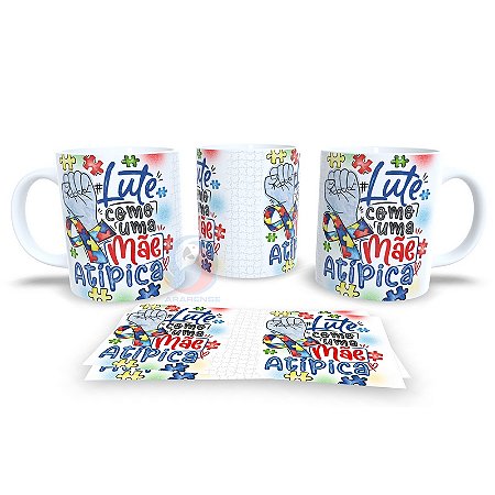 Caneca de Cerâmica Personalizada Autista / Mãe Atípica – Modelo 785006