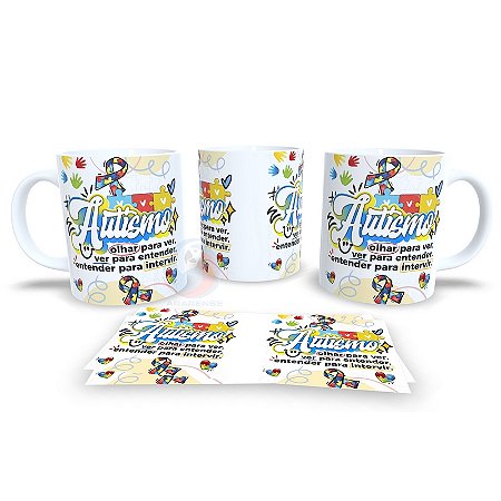 Caneca de Cerâmica Personalizada Autista / Autismo – Modelo 785015