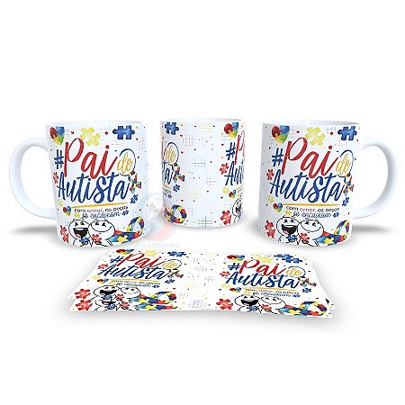Caneca de Cerâmica Personalizada Pai de Autista / Autismo – Modelo 785018