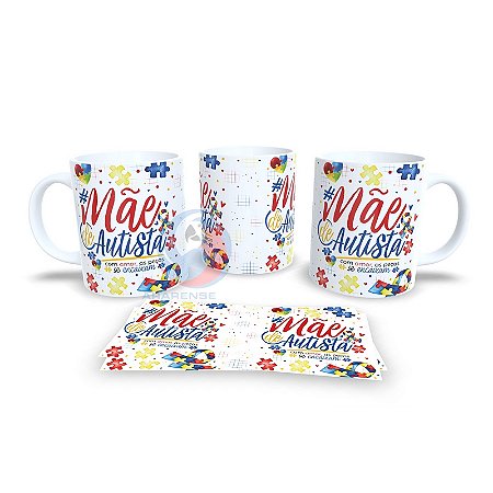 Caneca de Cerâmica Personalizada Mãe de Autista / Autismo – Modelo 785020