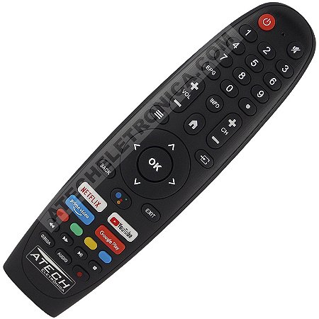 Controle Remoto TV Multilaser TL042M / TL046M / TL047M / TL058M / TL060M / TL062M / TL066M / TL067M (Smart TV)