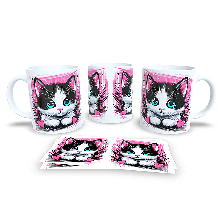 Caneca Cerâmica Personalizada Gato / Gatinho Preto