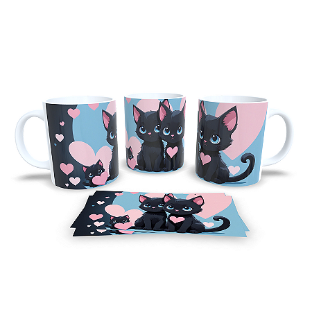 Caneca Cerâmica Personalizada Gato / Gatinho Preto