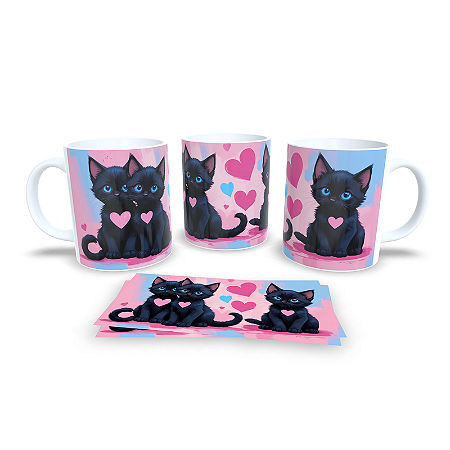 Caneca Cerâmica Personalizada Gato / Gatinho Preto