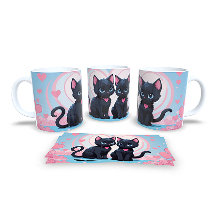 Caneca Cerâmica Personalizada Gato / Gatinho Preto