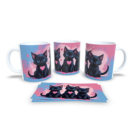 Caneca Cerâmica Personalizada Gato / Gatinho Preto