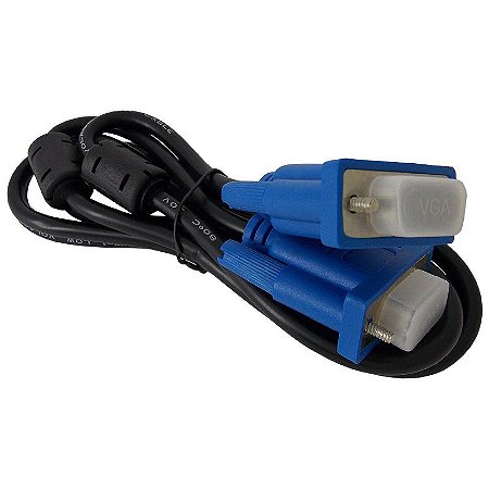 Cabo Monitor VGA DB15 Macho + VGA DB15 Macho com Filtro - 1,5 Metros