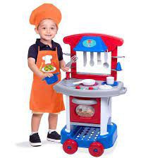 Cozinha Infantil Completa Play Time Cotiplás Azul e vermelho