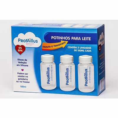 Kit Pote para Armazenamento de Leite Materno 150ml - Promillus